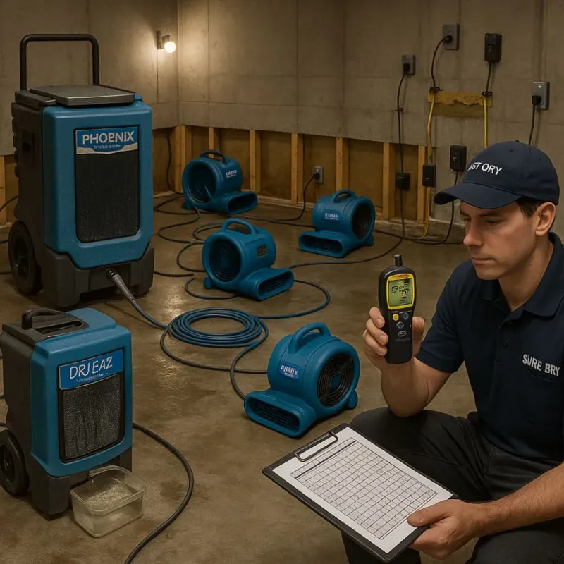 Structural Drying and Dehumidification process in Nogales, AZ
